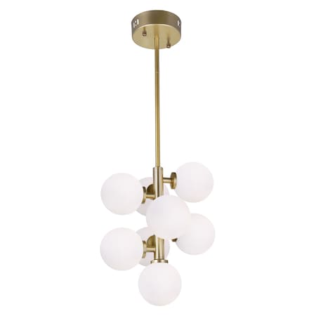 CWI Lighting 1020P12-8-602 8 Light Mini Pendant with Satin Gold Finish, Satin Gold Finish